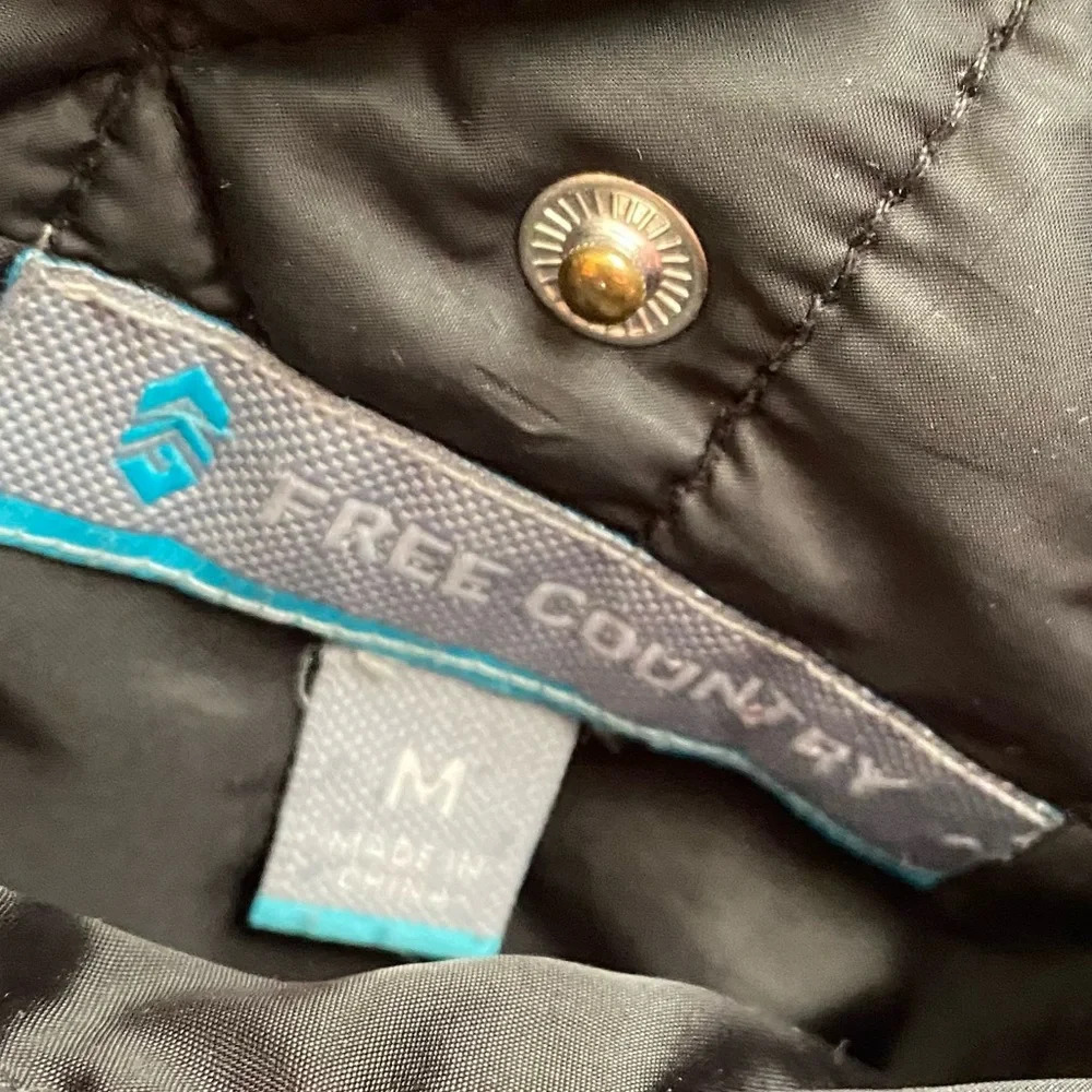 💥Free Country Women Black Lightweight Warm Synthetic Fill Quilted Vest M - Picture 8 of 10